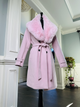 Baby pink removable fur peacoat